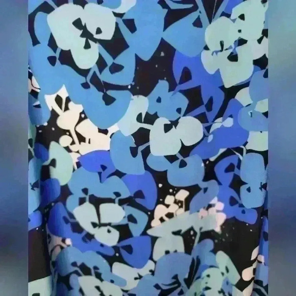 Pappagallo Blue & Aqua Floral Sleeveless Dress. Size small. 100%polyester - Picture 2 of 5